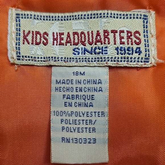 Kids Headquarters Boys Bright Orange Vest With Full Zipper Size 18 Months - Picture 4 of 10